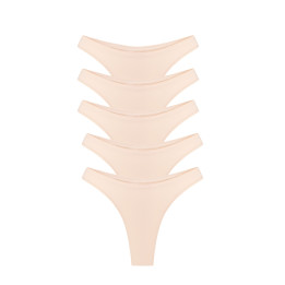 Balance Thong 5-Pack in Beige — LunaLeila | Hormone-Safe Non-Toxic Und