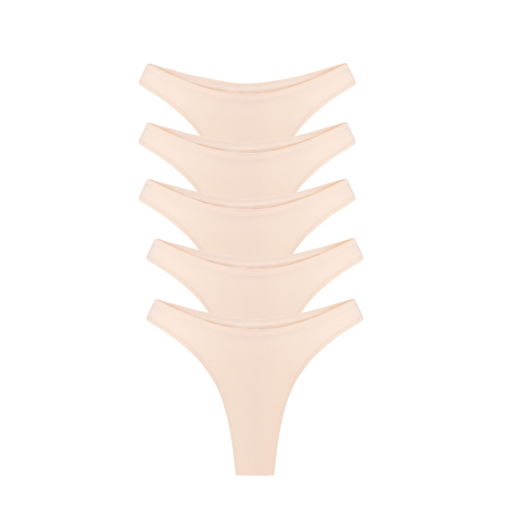 Balance Thong 5-Pack in Beige — LunaLeila | Hormone-Safe Non-Toxic Und