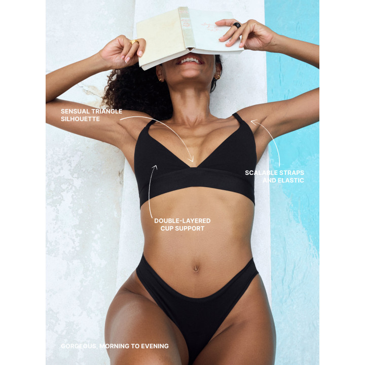 Harmony Triangle Bra in Black — LunaLeila | Hormone-Safe Non-Toxic Und