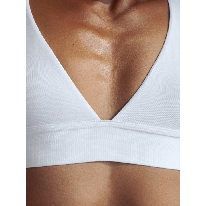 Harmony Triangle Bra in White — LunaLeila | Hormone-Safe Non-Toxic Und
