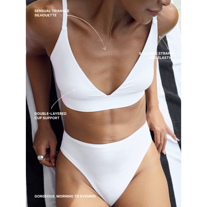 Harmony Triangle Bra in White — LunaLeila | Hormone-Safe Non-Toxic Und